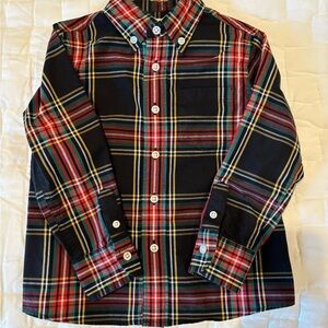Crewcuts Kids Plaid Button Down Shirt - Red, Green, Yellow, Black